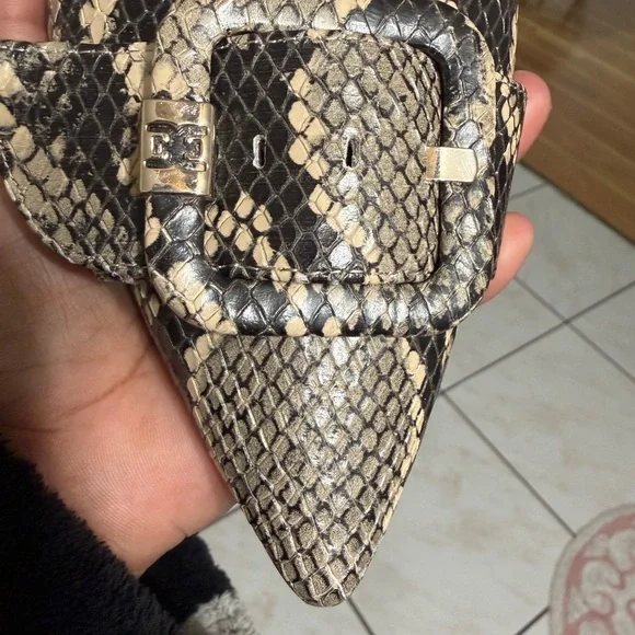Sam Edelman Snakeskin Mules with Buckle Detail - Picture 8 of 9